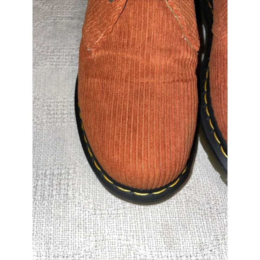 Dr. Martens Men’s Corduroy Oxfords Size 8 M Orange Streetwear Outdoors City NWOB